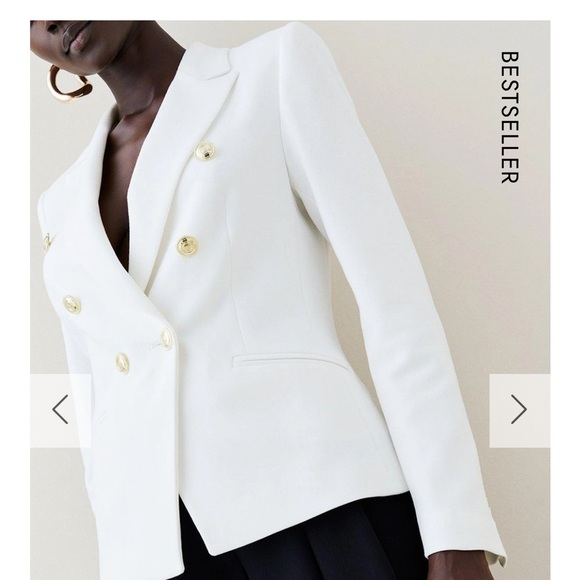 💥💥Clearance!!💥💥 Karen Millen Tailored Military White Blazer with Gold Buttons